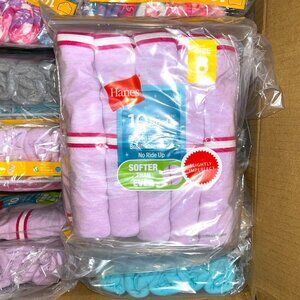 Hanes Girls’ Cotton Briefs – LOT - 240 pcs – 24 packs (10 ea) – Sz 8 - NEW